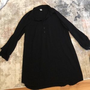 Long sleeve black rayon dress